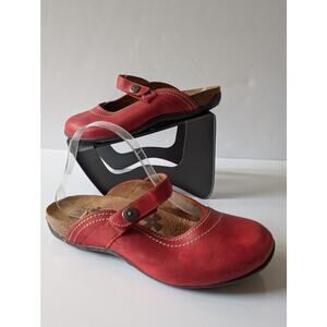 DR.‎ ANDREW WEIL ORTHAHEEL Red Leather Mary Jane Slide Clogs Women's EU 41 US 10